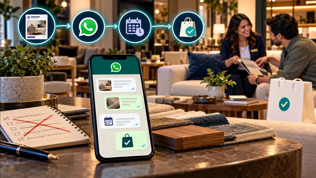 Ruta de una campaña publicitaria hacia WhatsApp, CRM y seguimiento de ventas.